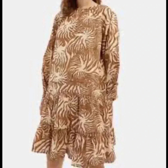 Scotch & Soda Sun Ray Tiered Midi Dress - Picture 1 of 7